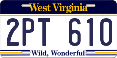 WV license plate 2PT610
