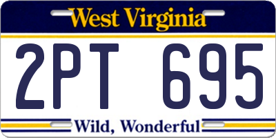 WV license plate 2PT695