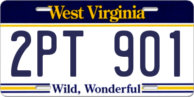WV license plate 2PT901