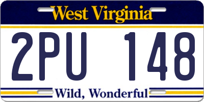 WV license plate 2PU148