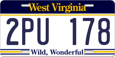 WV license plate 2PU178
