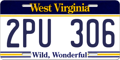 WV license plate 2PU306