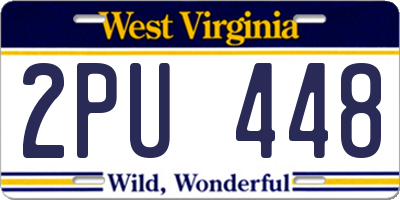 WV license plate 2PU448