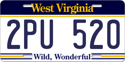 WV license plate 2PU520