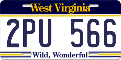 WV license plate 2PU566