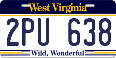 WV license plate 2PU638