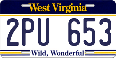 WV license plate 2PU653