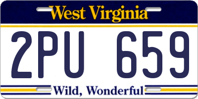 WV license plate 2PU659