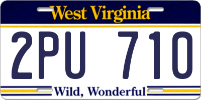 WV license plate 2PU710