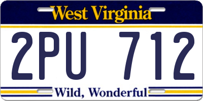 WV license plate 2PU712