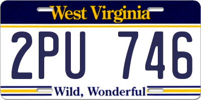 WV license plate 2PU746