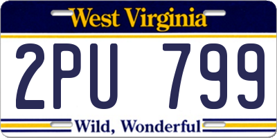 WV license plate 2PU799