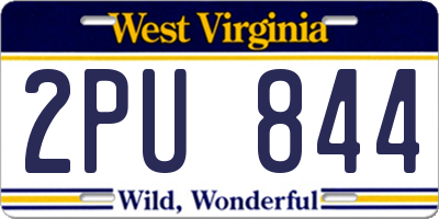 WV license plate 2PU844