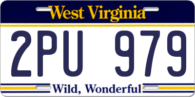 WV license plate 2PU979
