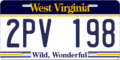 WV license plate 2PV198