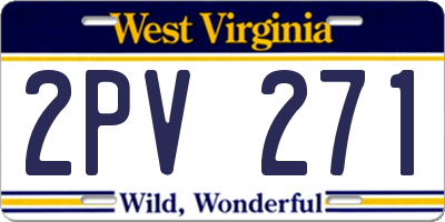 WV license plate 2PV271