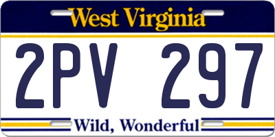 WV license plate 2PV297