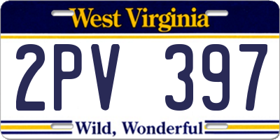 WV license plate 2PV397