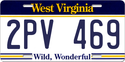 WV license plate 2PV469