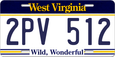 WV license plate 2PV512
