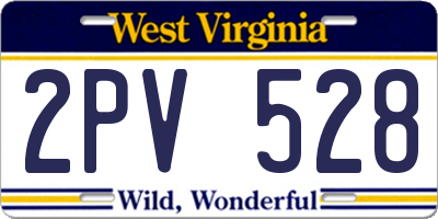 WV license plate 2PV528