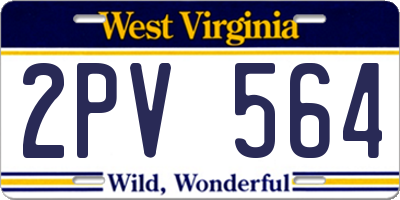 WV license plate 2PV564