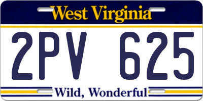 WV license plate 2PV625