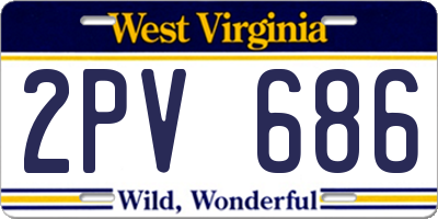 WV license plate 2PV686