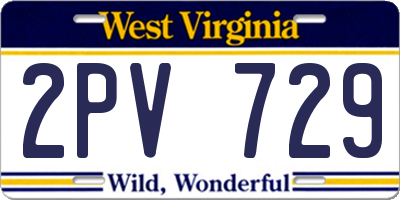 WV license plate 2PV729