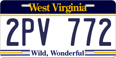 WV license plate 2PV772