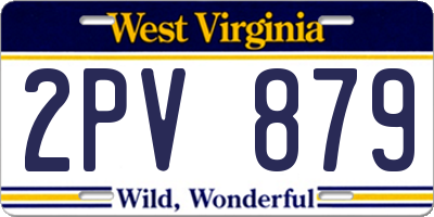 WV license plate 2PV879