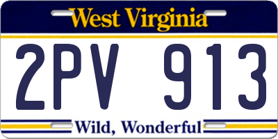 WV license plate 2PV913