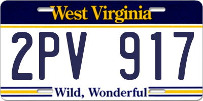 WV license plate 2PV917