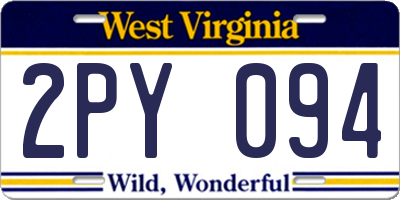 WV license plate 2PY094