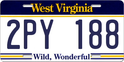 WV license plate 2PY188