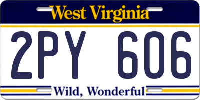 WV license plate 2PY606