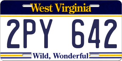 WV license plate 2PY642