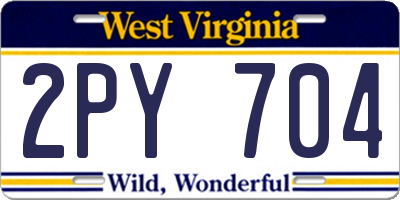WV license plate 2PY704