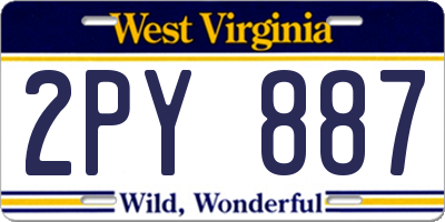 WV license plate 2PY887