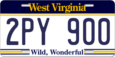 WV license plate 2PY900