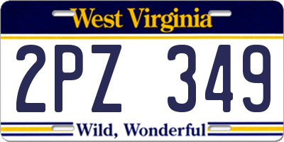 WV license plate 2PZ349