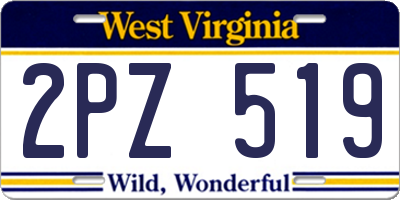 WV license plate 2PZ519