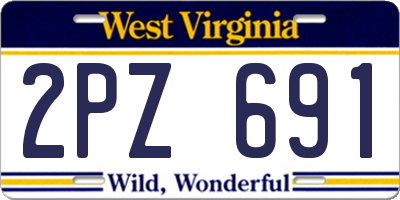 WV license plate 2PZ691