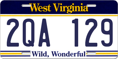 WV license plate 2QA129