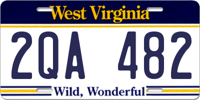 WV license plate 2QA482