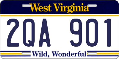 WV license plate 2QA901