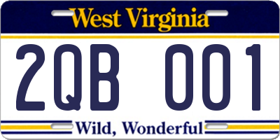 WV license plate 2QB001