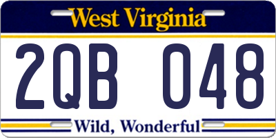WV license plate 2QB048