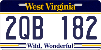 WV license plate 2QB182