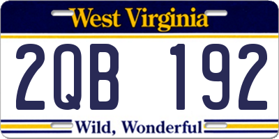 WV license plate 2QB192